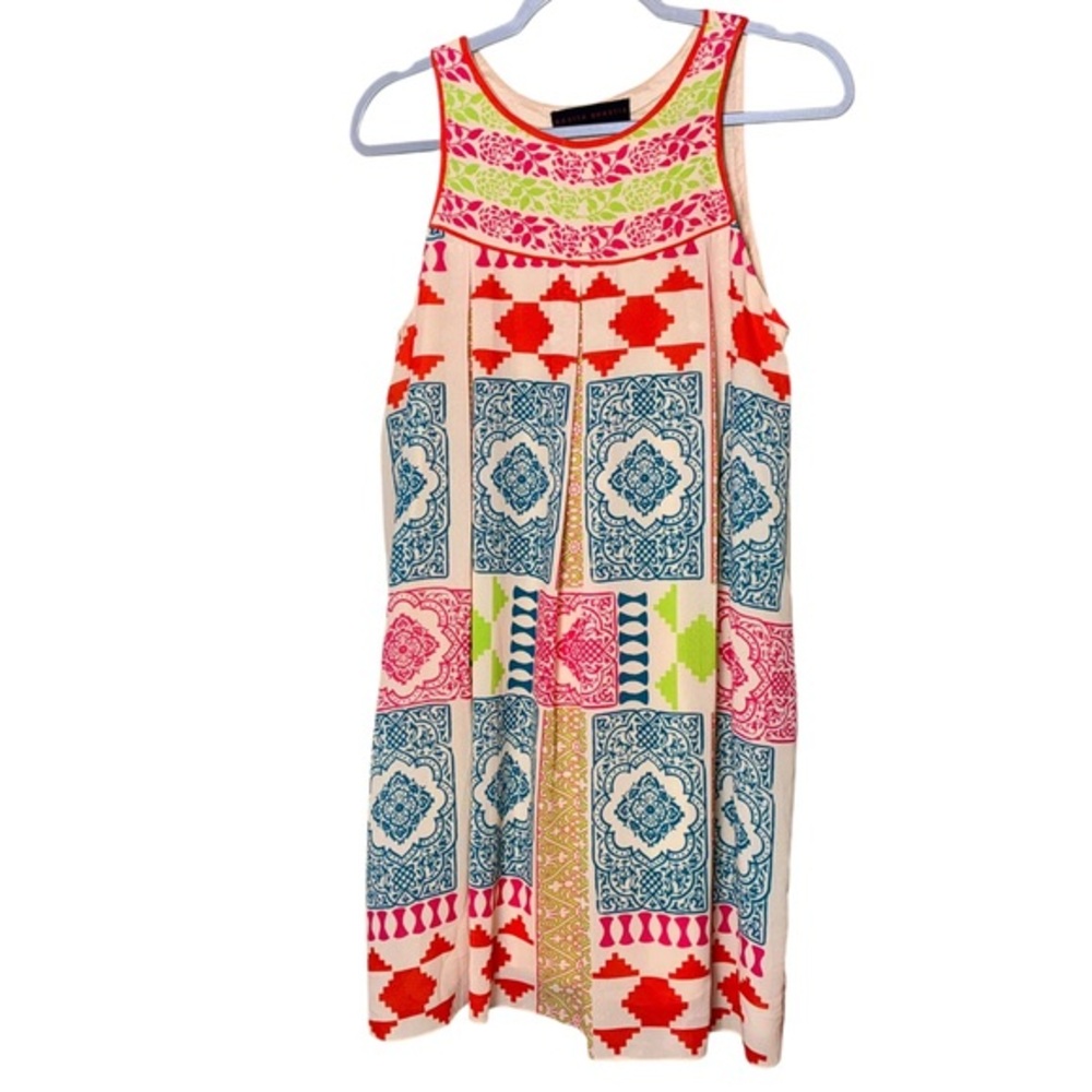 Kavita Bhartia Anthropologie Tribal Sleeveless Lined Swing dress